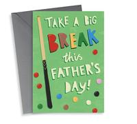 Bright Father's day Card - for a Snooker lover - Big Break - Pun