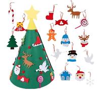 Bright Felt Christmas Tree Kit - Felt Tree Suitable For Children With Ornaments | Felt Preschool Activity Set For Playroom, Kindergarten, Children's Bedrooms, Schoolrooms
