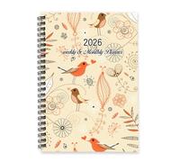 Bright Floral 2026 Journal A5 To Do List Notebook Day Diary 2026 Diary Women Notebook for Meeting Week To View Monthly Year Planner with Dotted Line Note Page Slim