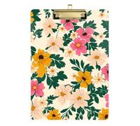 Bright Floral Garden Pattern Estimate clipboard Transparent for Soccer Truck Driver Size 9 x 12