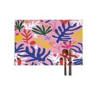 Bright Floral Pattern Placemats Set of 6 Heat Resistant Place Mats for Dining Table Non-Slip Placemat Easy Clean Washable Table Mats for Kitchen Table Indoor/Outdoor