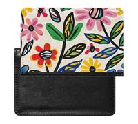 Bright Flower Pattern Passport Holder Cover Secure Travel Wallet PU Leather Credit Cards Passport Organizer Bag for Women Men, white, One Size, Modern