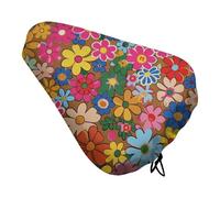 Bright Flower Style Bike Seat Cushion Cover Soft Padded Bike Seat Cover for Men Women Comfort, Waterproof Road Bikes Saddle Covers with Drawstring Replacement Exercise Seats Cushion for Mountain Bikes
