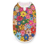 Bright Flower Style Dog Shirt Quick Dry Breathable Pet T-Shirt Soft Stretchy Sleeveless Vest Dog Apparel 2XL