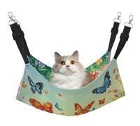 Bright Flowers And Butterflies Printed Pet Hammock - Sleeping Hammock For Cats, Rabbits, Ferrets, Puppies, Small Animals