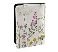 Bright Flowers Daisies Printed Passport Holder,Travel Pu Leather Passport Cover Case Organiser for Men Women,6.5 Inch