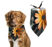 Bright Flowers Dog Bandana Triangle Dog Scarf Washable Polyester Dog Bibs Cute Pet Bandana for Medium Large Dogs Puppy and Cats