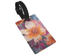 Bright Flowers Luggage Tag PVC Travel Bag Tag with Strap ID Card Label for Suitcase Backpack Carry On Baggage Identifier