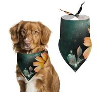 Bright Flowers Printed Pet Scarf Polyester Triangle Scarf - One Size (27.6in X 11.8in)
