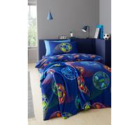 Catherine Lansfield Bright Football Duvet Cover and Pillowcase Set Navy (Blue)