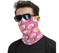 Bright Fried Egg Pink Windproof Half Face Headwear Non-Slip Tube Scarf Bandana For Skiing Workout Men