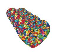 Bright Geometric Shapes 4 Pcs Car Air Freshener Lavender Hanging Scented Cards Automotive Scented Hanging Sheets Heart Shape For Car Home Office Closet Bathroom
