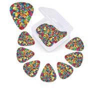 Bright Geometric Shapes Guitar Picks 12 Pack 3 Different Thickness Celluloid Guitar Plectrums with Guitar Pick Storage Box Personalized Guitar Pick for Acoustic Guitar Picks