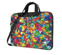 Bright Geometric Shapes Laptop Bag Shockproof Computer Carrying Case with Shoulder Strap Messenger Shoulder Bag Briefcase 14 inch