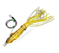 Bright Glow for octopus Jigging Bait with Soft Silicone Skirt and Realistic Details for Various Fish Species(160G Color A)