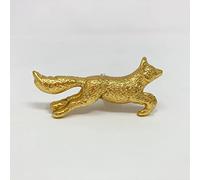 Bright Gold Animal Drawer Knobs - Dresser Cabinet (14. Running Fox)