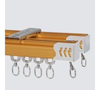 Bright Gold Curtain Rods for Ceiling or Wall - 1M (3.2FT) Drapery Track System for Room Dividers and Curtains - Versatile Interior Separators