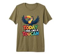 Bright Great Cheerful Artistic Tree Rainforest Exotic Toucan Premium T-Shirt