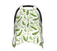 Bright Green Beans Print Baby Car Seat Covers, Breathable Nursing Cover Breastfeeding Cover, Stroller Covers, Multi-use Infant Carseat Canopy, Baby Boys Girls Newborn Essentials