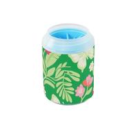 Bright Green Pink Flower Butterfly Reusable Paw Washer Silicone Brush Soft Pets Bathing Brush for Dogs Cats