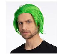 Bright Green Villain Wig Fancy Dress Cosplay Scary Halloween Party Convention Dress Up