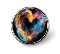 Bright Heart Shape Lapel Pin Cute Metal Brooch Pin Fashionable Round Badge for Shirts, Hats, Jackets Unique Fashion Accessories Gift for Men & Women