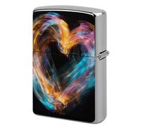 Bright Heart Shape Lighter Case Metal Double-Sided Lighter Cover Pocket Lighters Sleeve Windproof Lighters Accessories for Men Women