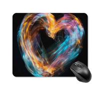 Bright Heart Shape Mouse Pad Square Laptop Mouse Mat Cute Computer Mousepad Keyboard Pad Non-Slip Desk Pads for Gaming Office Work Home 25 * 30cm
