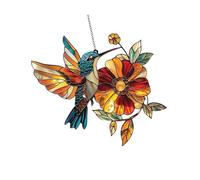 Bright Hummingbird Sun Catcher Window Colorful Acrylic Creating Reflective Light Spots for Indoor Outdoor Decoration Colorful Glass Hummingbird Sun Catcher Refracting Sunlight for Home Garden Decor