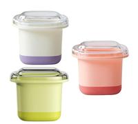 Bright Ice Cubes Container for Slushies Machines 3 Pack Trays with Easy Releases Design for Handmade Beverages Slush Freezing Container