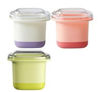Bright Ice Cubes Container for Slushies Machines 3 Pack Trays with Easy Releases Design for Handmade Beverages Slush Freezing Container