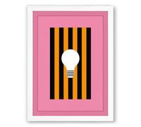 Bright Idea Mid-Century Framed Wall Art Print A3 (42×29.7cm) White, Wall Decor for Living Room, Bedroom, Office & Home, Ready to Hang, Art Gift