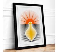 Bright Idea Modern Framed Wall Art Print A1 (84.1×59.4cm) Black, Wall Decor for Living Room, Bedroom, Office & Home, Ready to Hang, Art Gift