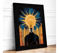 Bright Idea Modern Framed Wall Art Print A3 (42×29.7cm) Black, Wall Decor for Living Room, Bedroom, Office & Home, Ready to Hang, Art Gift