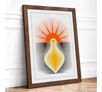 Bright Idea Modern Framed Wall Art Print A3 (42×29.7cm) Walnut, Wall Decor for Living Room, Bedroom, Office & Home, Ready to Hang, Art Gift