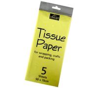 Bright Ideas 500x700mm Coloured Tissue Paper - Yellow (Pack of 5)