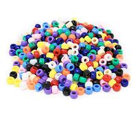 Bright Ideas Barrel Beads PK500 7mm Mixed Colourful for Kids Arts and Crafts, Plastic Craft for Decoration, Pony Necklace Bracelet Jewellery Making, Assorted Mixed Colours. BI7968