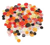 Bright Ideas Buttons PK100 12mm -20mm Mixed Coloured and Sizes Round Resin Buttons with 2 Sewing Holes Scrapbook Card Marking Craft, Children’s Handmade Decoration, DIY Projects. BI7967