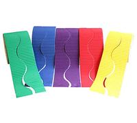 Bright Ideas PK05 Wavy Corrugated Border Rolls School Displays Arts and Crafts, Assorted Colour Rolls,10cm x 5m 80gsm, Emerald Green, Rich Blue, Violet, Red and Canary. BI7861.