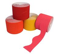 Bright Ideas PK04 Red/Orange Assortment, 10cm x 7.5m Corrugated Border Rolls for School Displays Arts and Crafts. BI7870.