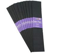 Bright Ideas Crepe Paper Sheets - Black. Sheet Size: 50cm x 3m, Pack of 10 Folds. 17gsm, 40% Stretch, Colourfast and Acid Free. Ideal for Flower Making, Gift Wrapping and Arts & Crafts.