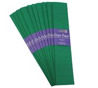 Bright Ideas Crepe Paper Sheets - Dark Green. Sheet Size: 50cm x 3m, Pack of 10 Folds. 17gsm, 40% Stretch, Colourfast and Acid Free. Ideal for Flower Making, Gift Wrapping and Arts & Crafts.