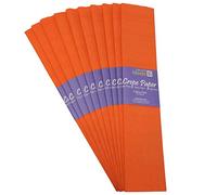 Bright Ideas Crepe Paper Sheets - Orange. Sheet Size: 50cm x 3m, Pack of 10 Folds. 17gsm, 40% Stretch, Colourfast and Acid Free. Ideal for Flower Making, Gift Wrapping and Arts & Crafts.