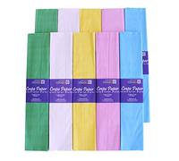 Bright Ideas Crepe Paper Sheets - Pastel Assortment. Sheet Size: 50cm x 3m, Pack of 10 Folds. 17gsm, 40% Stretch, Colourfast and Acid Free. Ideal for Flower Making, Gift Wrapping and Arts & Crafts.