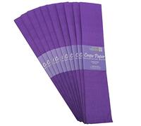 Bright Ideas Crepe Paper Sheets - Purple. Sheet Size: 50cm x 3m, Pack of 10 Folds. 17gsm, 40% Stretch, Colourfast and Acid Free. Ideal for Flower Making, Gift Wrapping and Arts & Crafts.