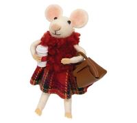 Bright Ideas Festive Fashion Coffee Mouse Felted Ornament