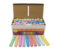 Bright Ideas PK52 10cm Giant Playground Chalk, Assorted Coloured Playground Chalk for Children, Bright Washable Sidewalk, Pavement, Blackboard Chalk 52 Assorted Chalk Sticks. BI8014