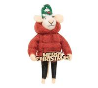 Bright Ideas Merry Christmas Puffer Mouse Felted Ornament
