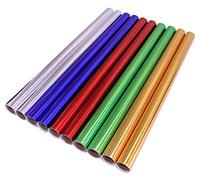 Bright Ideas Metallic Foil Coated Rolls, Pack of 10 Assorted Rolls 50cm x 1.5m 60gsm Stationery Paper and Cardstock for Arts, Ideal for Schools, Office Home Crafting and Kids Scrapbooking