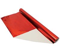 Bright Ideas Metallic Paper Roll - Red. Sheet Size: 50cm x 4.5m, Supplied Rolled. Foil Coated 100gsm Paper. Paper for Festive Crafts, Wrapping Paper and Art and Craft for Kids and Crafters. BI0741.